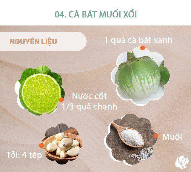 Nguyên liệu cho món cà bát muối
