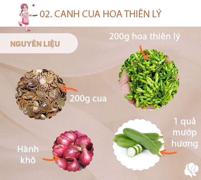 Chuẩn bị nguyên liệu cho món canh cua.