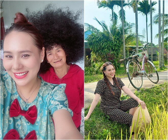 Hồ Bích Trâm luôn thích thú mỗi khi về quê, được tận hưởng không khí thanh bình, gặp mẹ Tính hiền lành, được ăn những món đậm chất miền Trung mẹ nấu.
